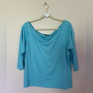 A'nue Ligne Blue Boatneck Blouse